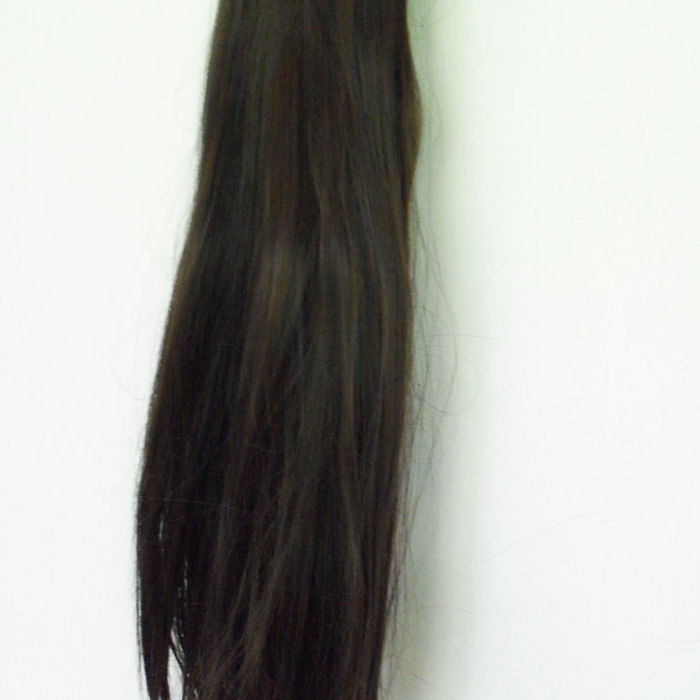 25 inch long dark brown ponytail